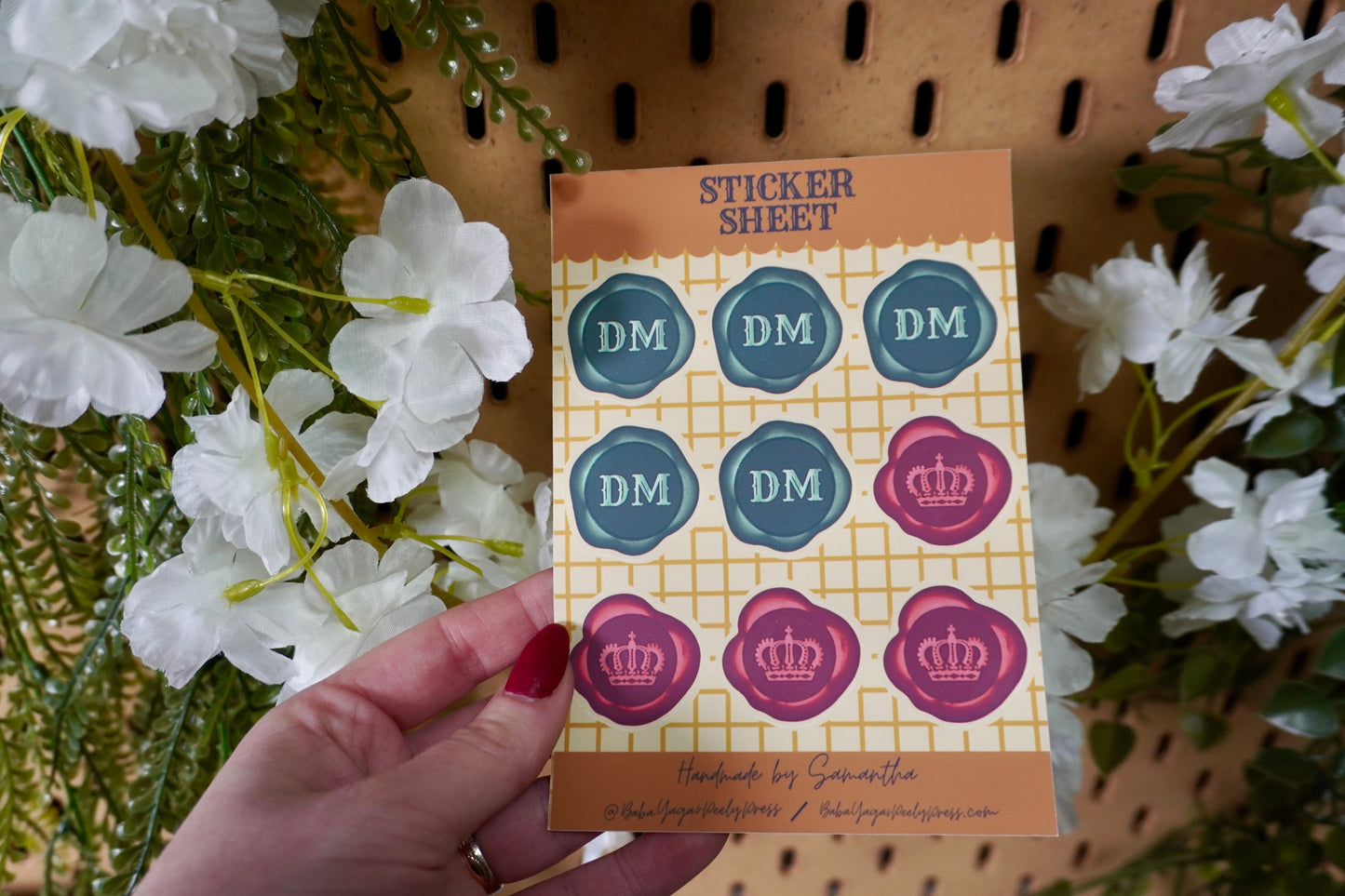 Kingly & DM wax seal sticker sheet