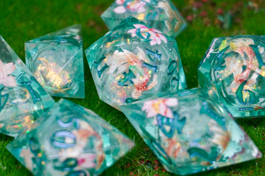 Into the koi pond bleu