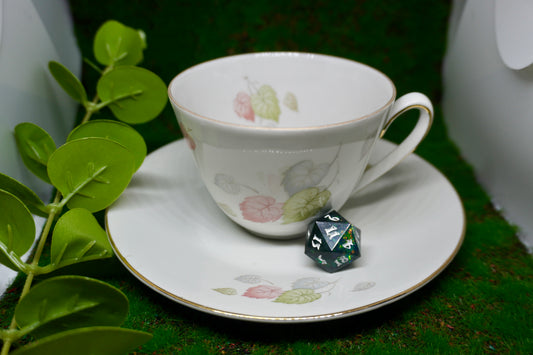 Tea cup dice tray fall leafs