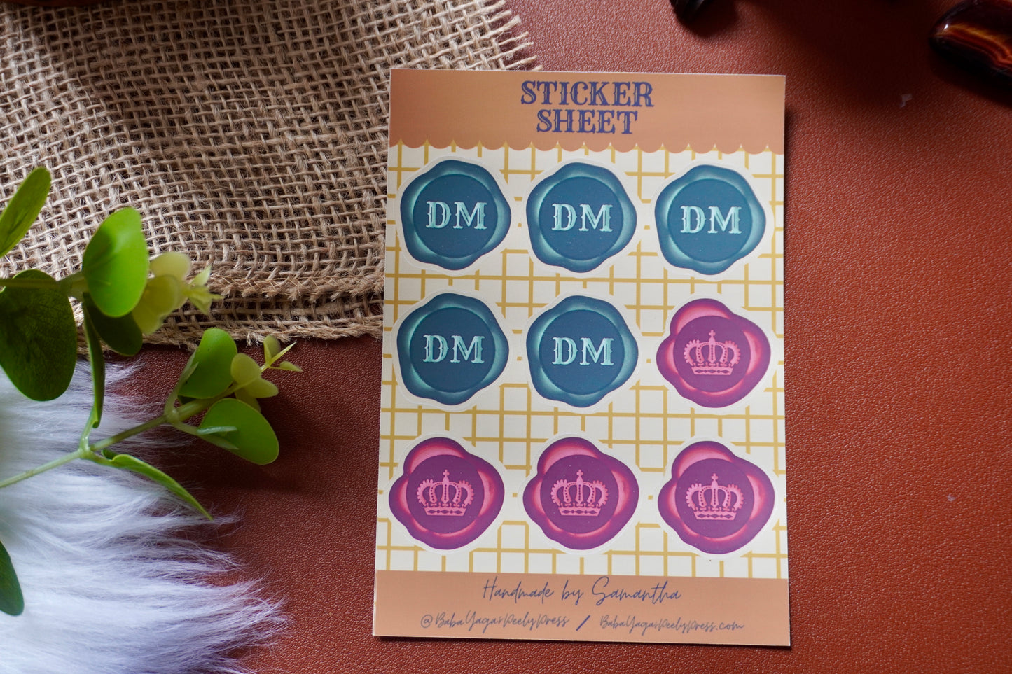 Kingly & DM wax seal sticker sheet