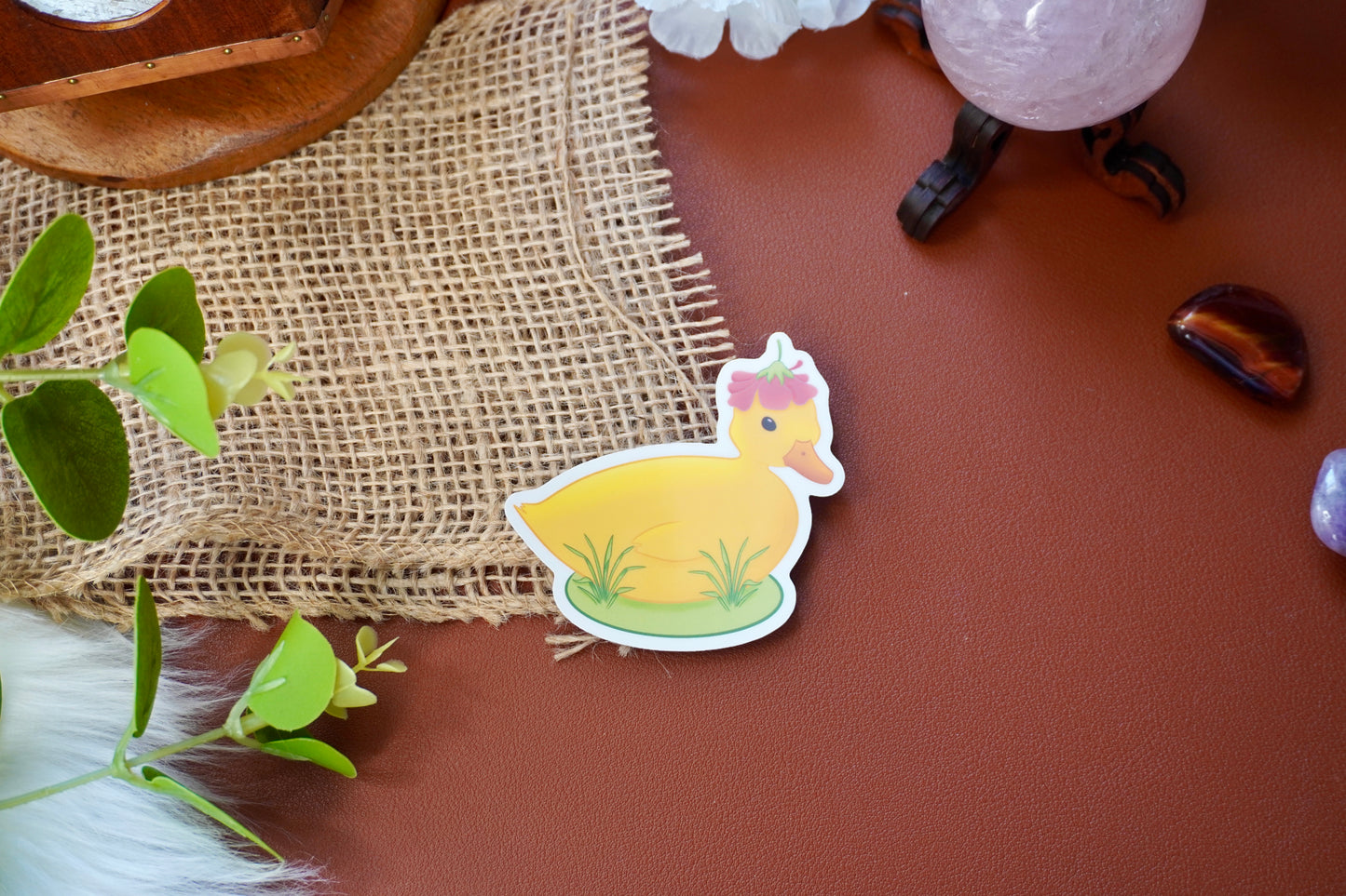 Little duckling whit flower hat