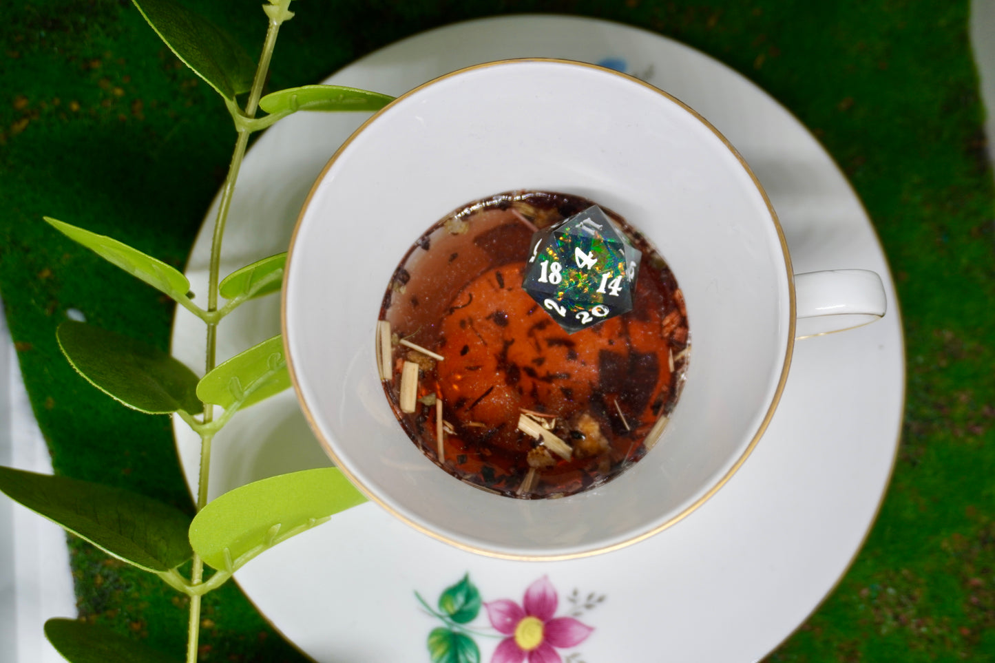 Tea cup dice tray flowers