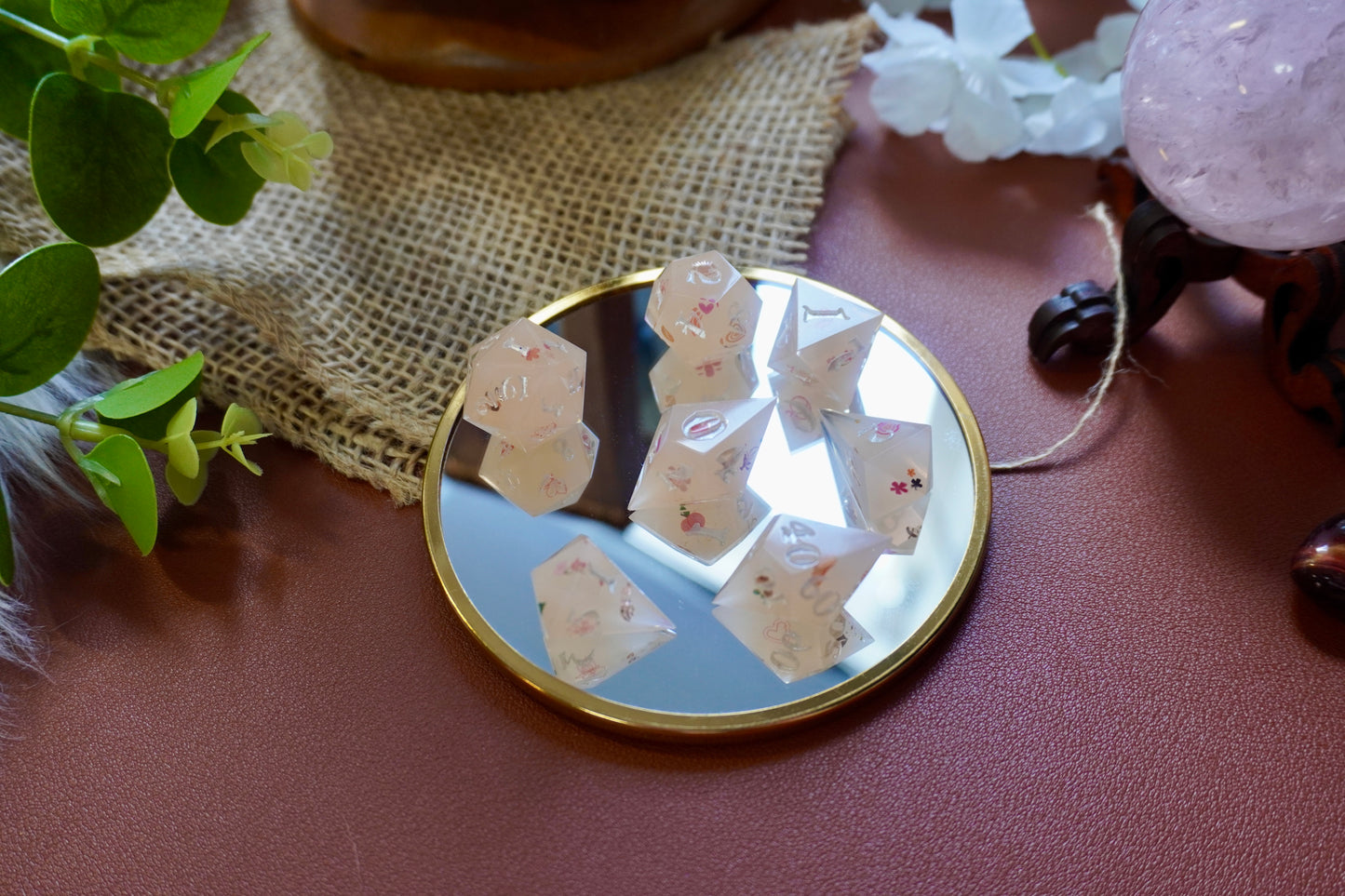 Peachy dream dice set