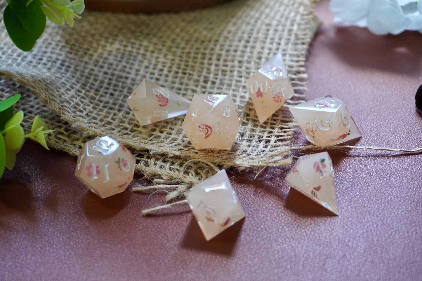 Peachy dream dice set
