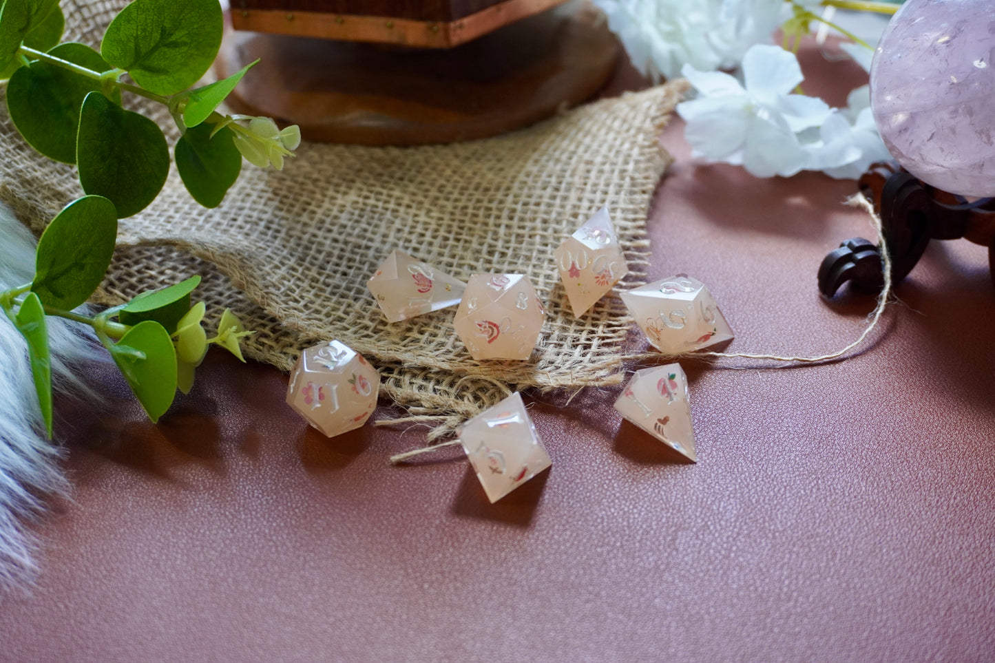 Peachy dream dice set
