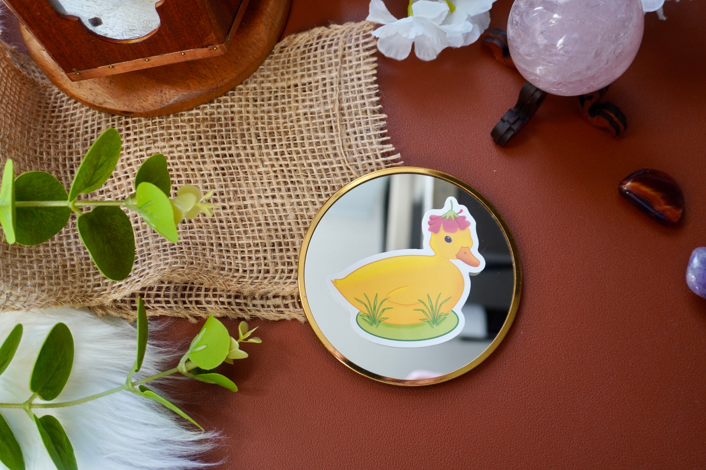Little duckling whit flower hat